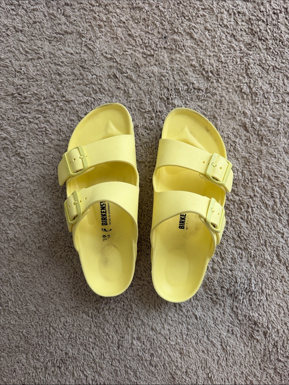Birkenstock Yellow EVA Two-Strap Arizona Sandals